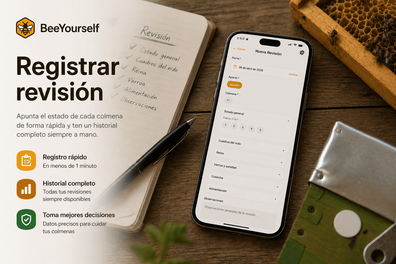 Cómo registrar una revisión paso a paso